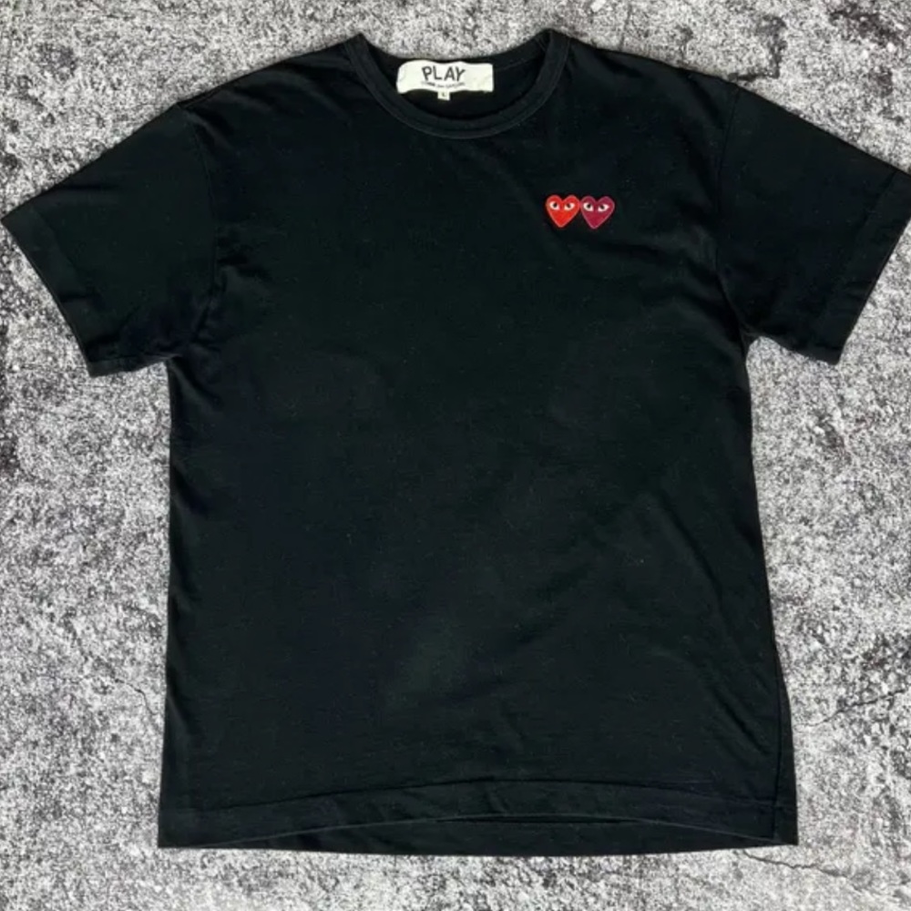 Comme De Garçons double hearts Tshirt